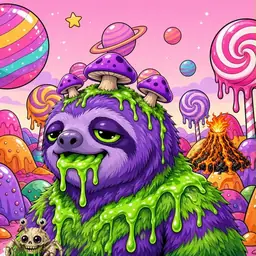 Oozlings #6909, Slime Sloth · Candy Planet