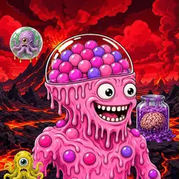 Oozlings #6914, Gumball Brain · Lava Fields