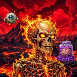 Oozlings #6917, Fire Skull · Lava Fields
