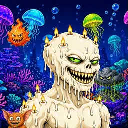 Oozlings #6918, Candle Wax · Glow Reef