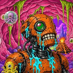 Oozlings #6919, Rusty Robot · Flesh Cave