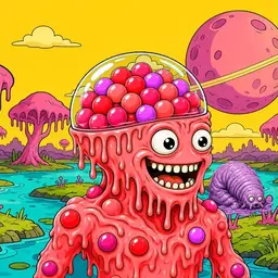 Oozlings #6925, Mutated Gumball Brain · Turquoise Swamp
