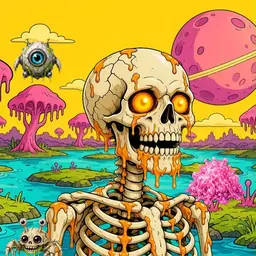 Oozlings #6927, Skull · Turquoise Swamp