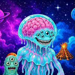 Oozlings #6928, Jellyfish Brain · Void Nebula