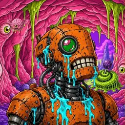 Oozlings #6929, Rusty Robot · Flesh Cave