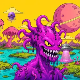 Oozlings #693, Squid · Turquoise Swamp