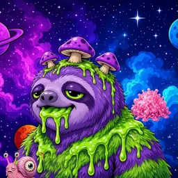 Oozlings #6931, Slime Sloth · Void Nebula