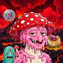 Oozlings #6933, Mushroom Head · Lava Fields