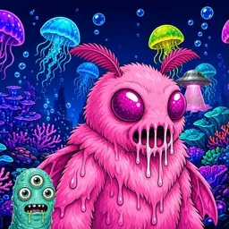 Oozlings #6934, Mutant Moth · Glow Reef