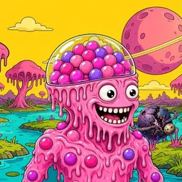 Oozlings #6935, Gumball Brain · Turquoise Swamp