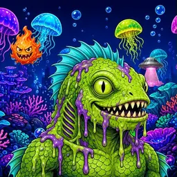 Oozlings #6937, Swamp Fish · Glow Reef