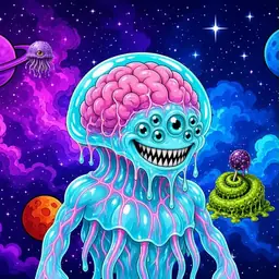 Oozlings #694, Jellyfish Brain · Void Nebula