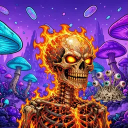 Oozlings #6955, Fire Skull · Fungus Forest