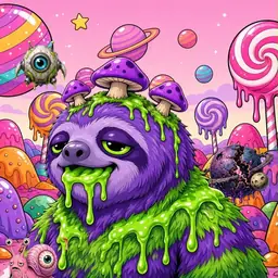 Oozlings #6957, Slime Sloth · Candy Planet