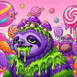 Oozlings #696, Slime Sloth · Candy Planet