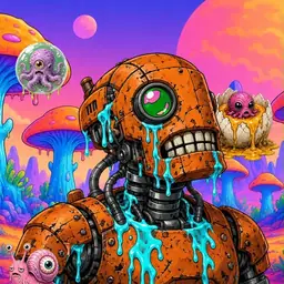 Oozlings #6960, Rusty Robot · Mushroom Desert