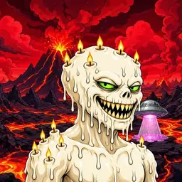 Oozlings #6961, Candle Wax · Lava Fields