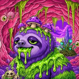 Oozlings #6964, Slime Sloth · Flesh Cave