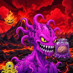 Oozlings #6973, Squid · Lava Fields