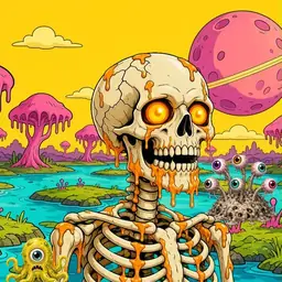 Oozlings #6974, Skull · Turquoise Swamp
