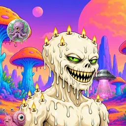 Oozlings #6979, Candle Wax · Mushroom Desert