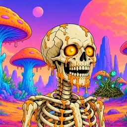Oozlings #698, Skull · Mushroom Desert