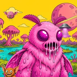 Oozlings #6980, Mutant Moth · Turquoise Swamp