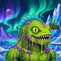 Oozlings #6982, Swamp Fish · Aurora Ice