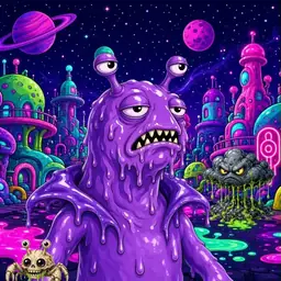 Oozlings #6983, Slug · Neon City