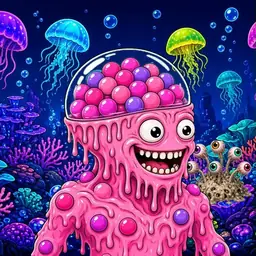 Oozlings #699, Gumball Brain · Glow Reef