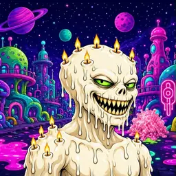 Oozlings #6993, Candle Wax · Neon City