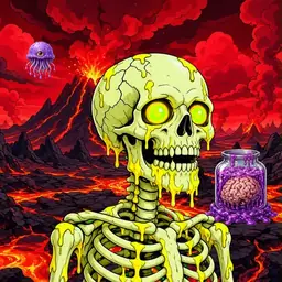 Oozlings #7, Mutated Skull · Lava Fields
