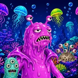 Oozlings #700, Mutated Slug · Glow Reef