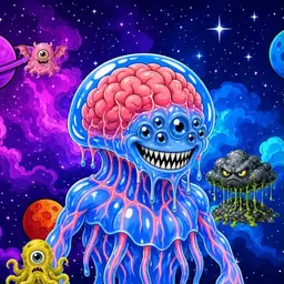 Oozlings #7001, Mutated Jellyfish Brain · Void Nebula