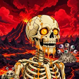 Oozlings #7003, Skull · Lava Fields