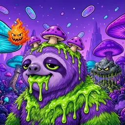 Oozlings #7004, Slime Sloth · Fungus Forest
