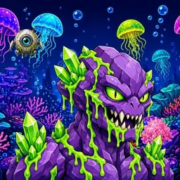 Oozlings #7013, Crystal Rock · Glow Reef