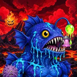 Oozlings #7014, Anglerfish · Lava Fields