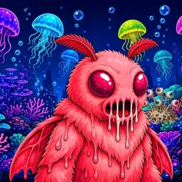 Oozlings #7029, Mutated Mutant Moth · Glow Reef