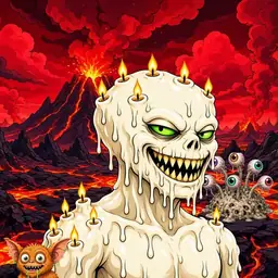 Oozlings #7032, Candle Wax · Lava Fields