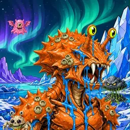 Oozlings #7033, Mutated Crab · Aurora Ice