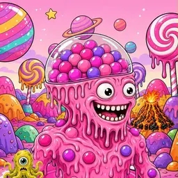 Oozlings #7038, Gumball Brain · Candy Planet