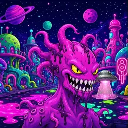 Oozlings #704, Squid · Neon City