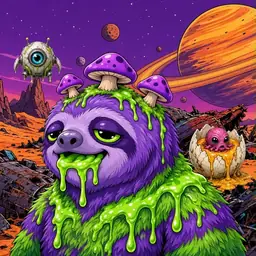 Oozlings #7040, Slime Sloth · Ship Junkyard