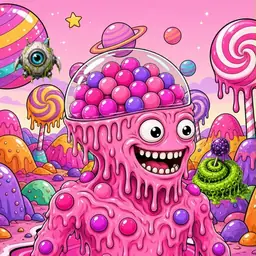 Oozlings #7041, Gumball Brain · Candy Planet