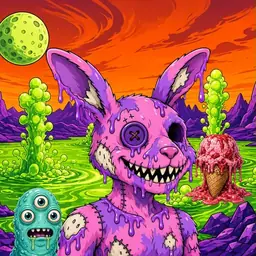 Oozlings #7043, Zombie Bunny · Acid Lake