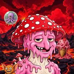Oozlings #7044, Mushroom Head · Lava Fields
