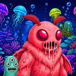 Oozlings #7046, Mutated Mutant Moth · Glow Reef