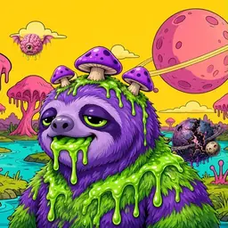 Oozlings #7050, Slime Sloth · Turquoise Swamp