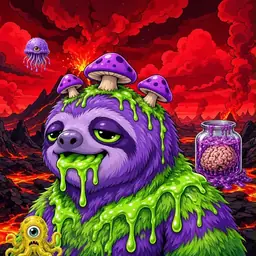 Oozlings #7053, Slime Sloth · Lava Fields